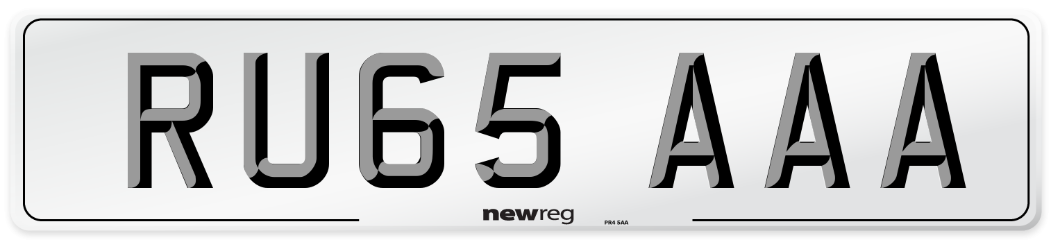RU65 AAA Number Plate from New Reg